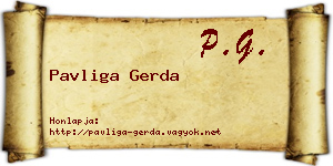 Pavliga Gerda névjegykártya
